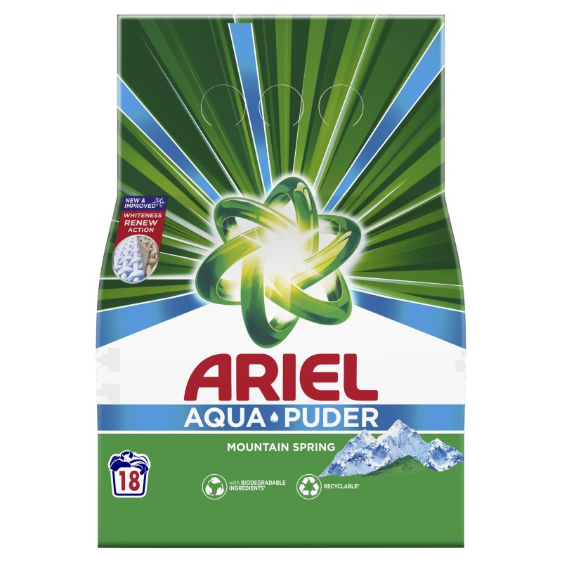 Ariel AquaPuder Mountain Spring Proszek Do Prania Białych Tkanin 1,17KG (18 Prań)